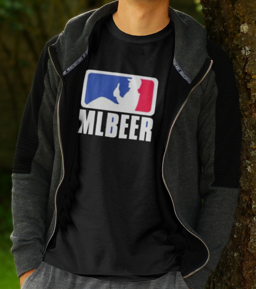 MLBEER MLB Parody Logo Funny Baseball Beer Enthusiast T-Shirt