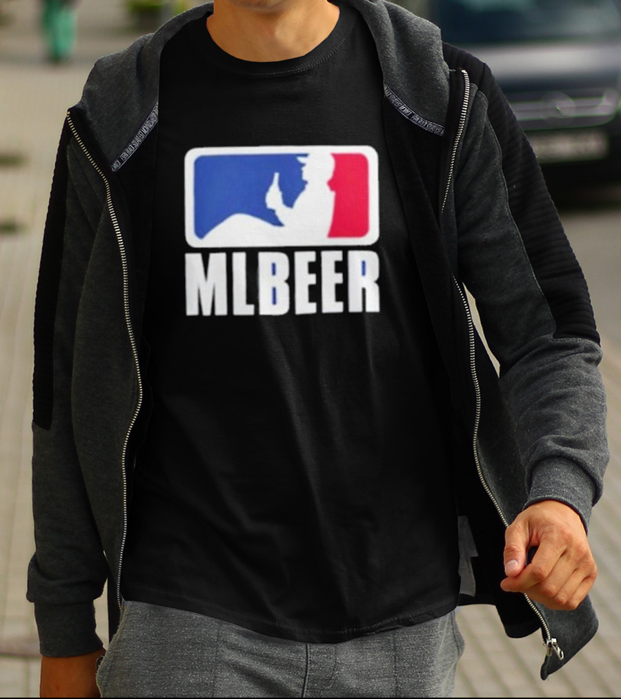 MLBEER MLB Parody Logo Funny Baseball Beer Enthusiast T-Shirt