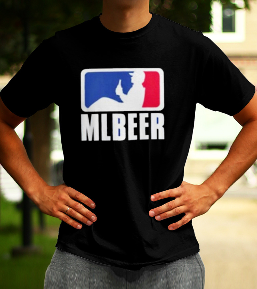 MLBEER MLB Parody Logo Funny Baseball Beer Enthusiast T-Shirt