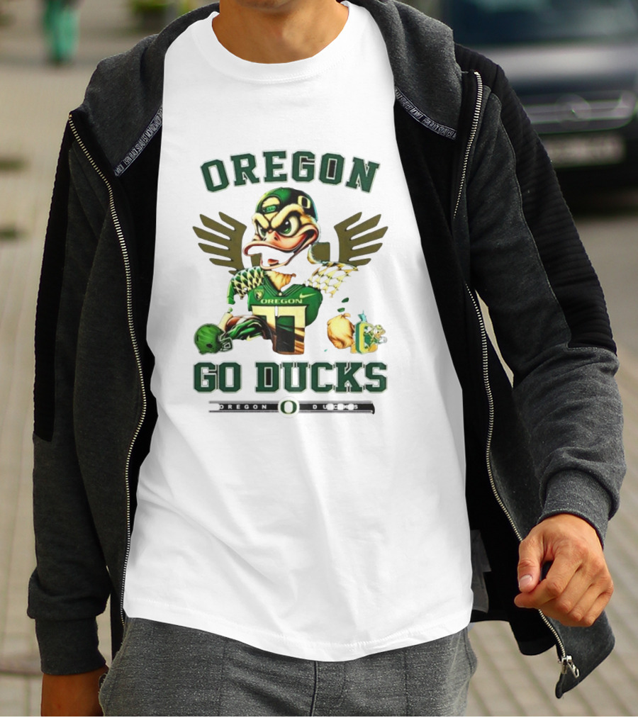 Oregon Ducks Go Ducks Mascot Football Wings Helmet T-Shirt