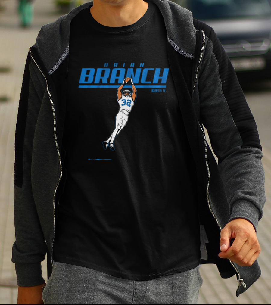 Brian Branch NFL Detroit Lions Jump Catch T-Shirt