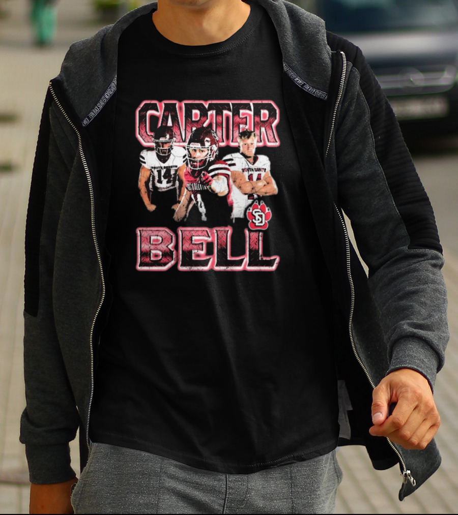 Carter Bell South Dakota Coyotes Football SD Logo 90s Players T-Shirt