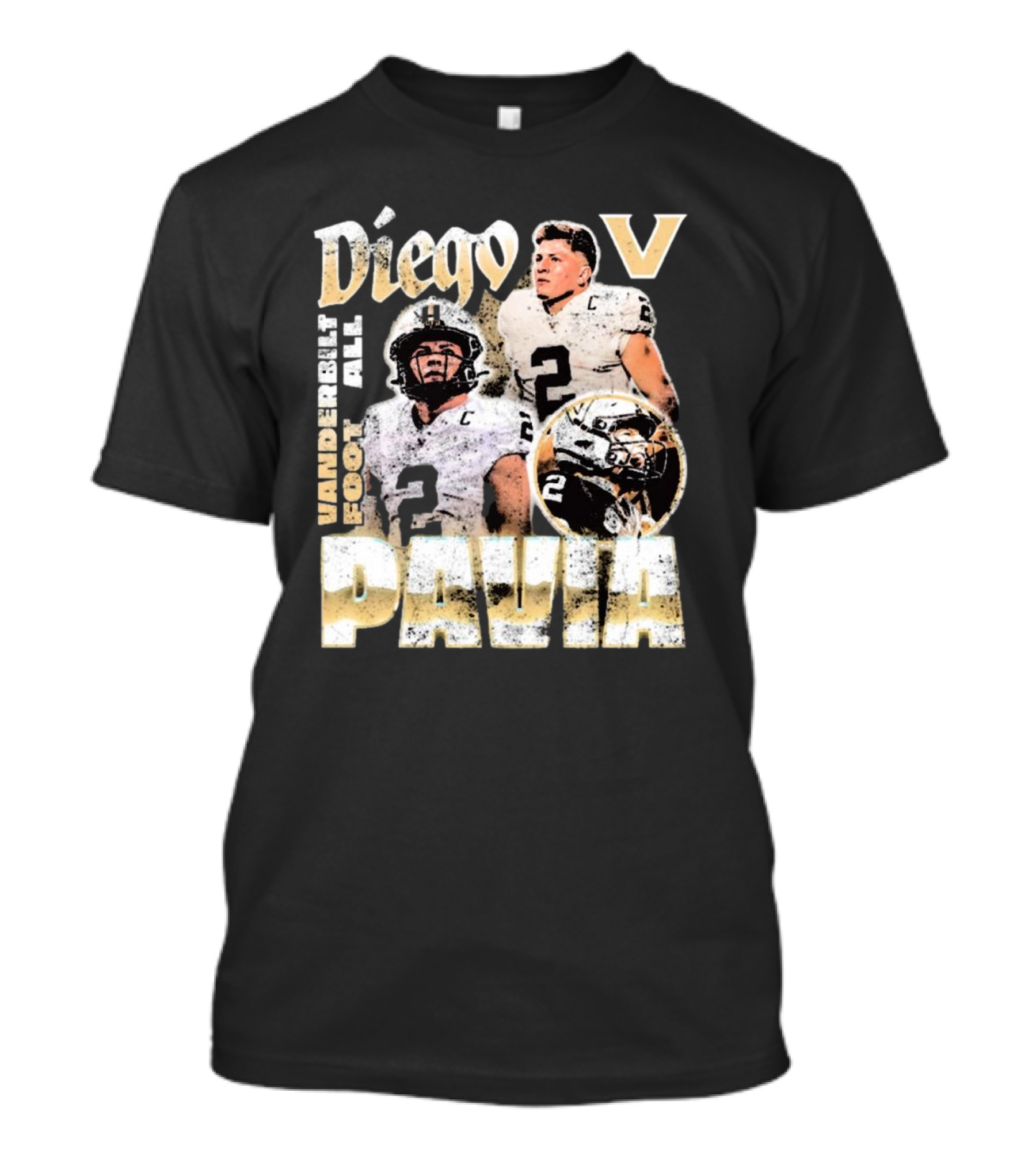 Diego Pavia Vanderbilt Football Vintage Look T-Shirt