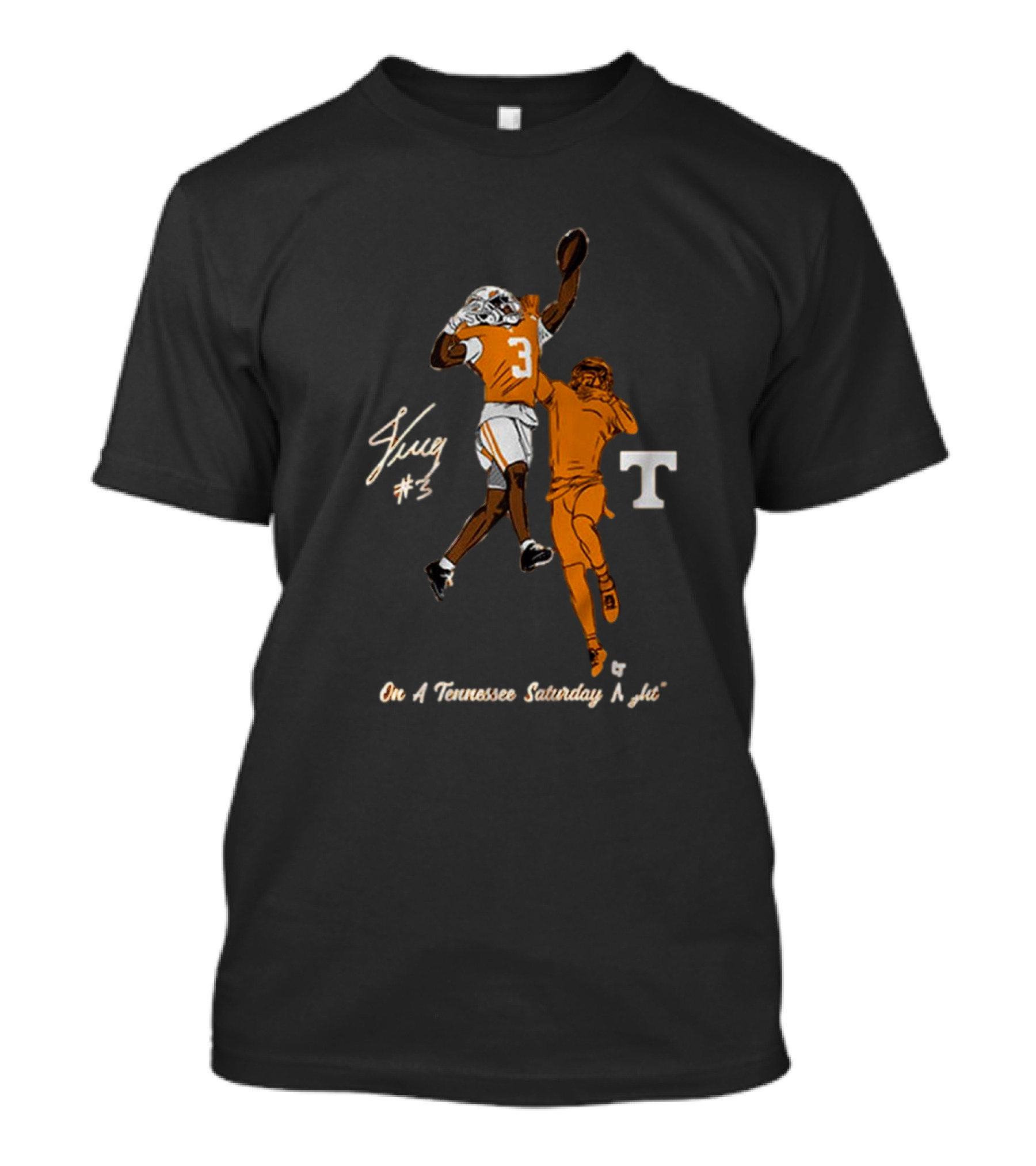 Tennessee Saturday Night Jermod McCoy #3 One-Handed Interception T-Shirt