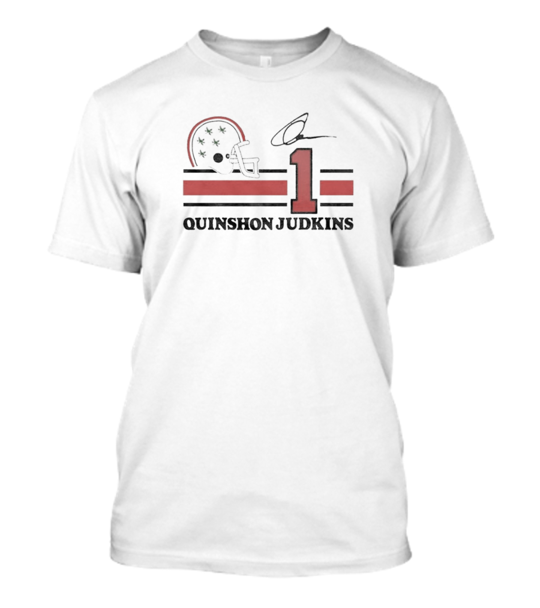 Quinshon Judkins #1 Ohio State Helmet Signature Jersey T-Shirt