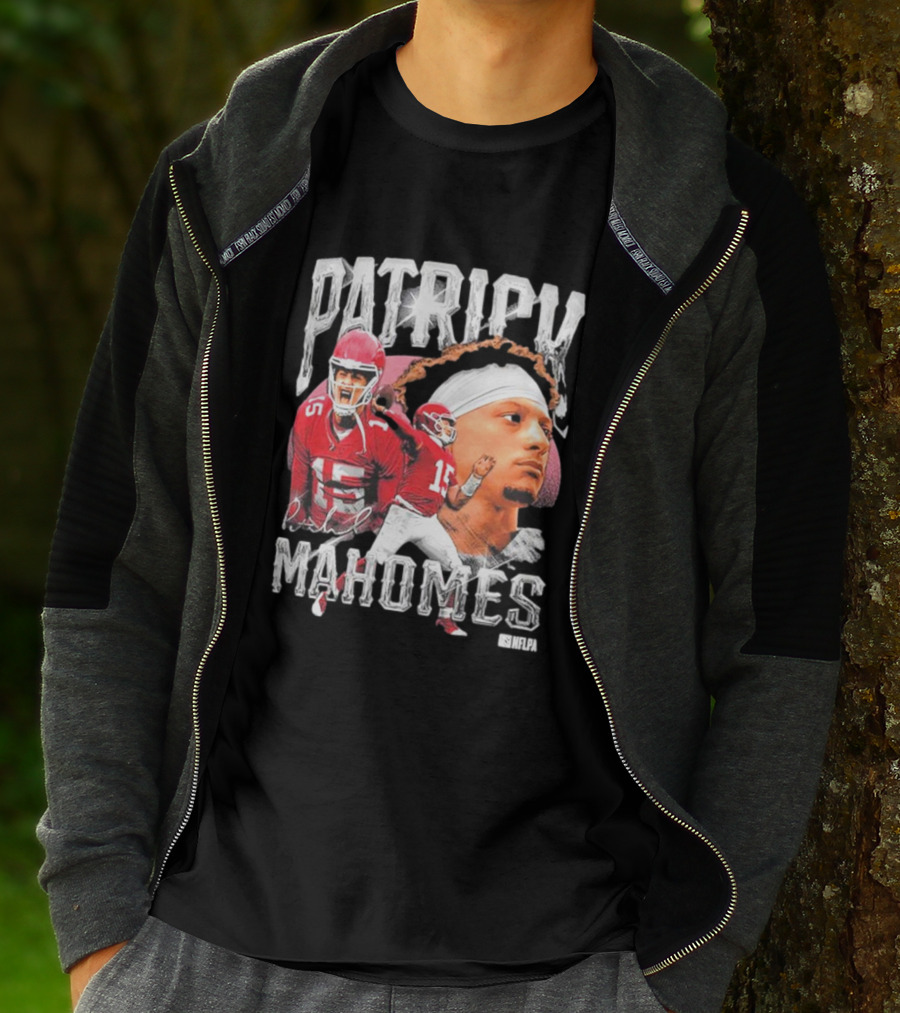Patrick Mahomes NFLPA Athlete Portrait And Action Montage T-Shirt