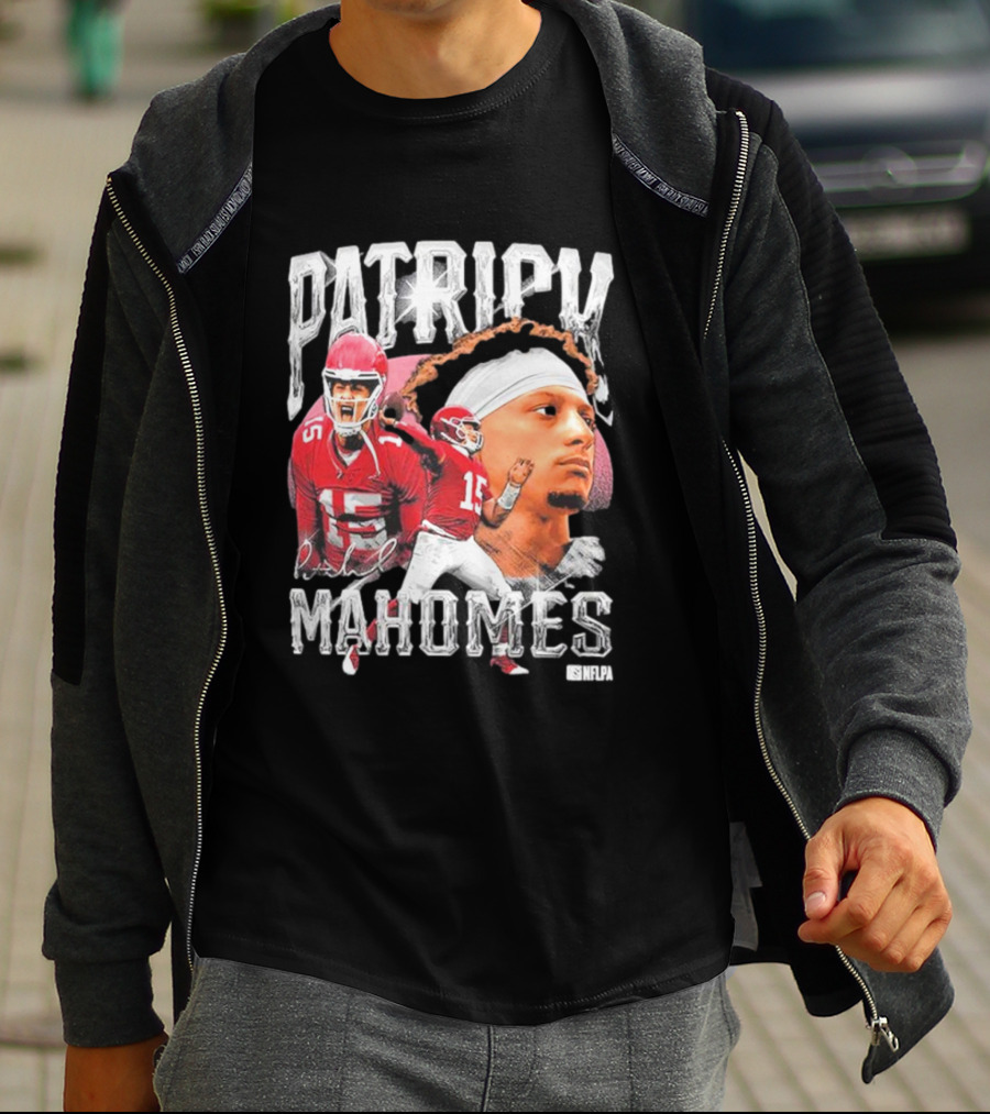 Patrick Mahomes NFLPA Athlete Portrait And Action Montage T-Shirt