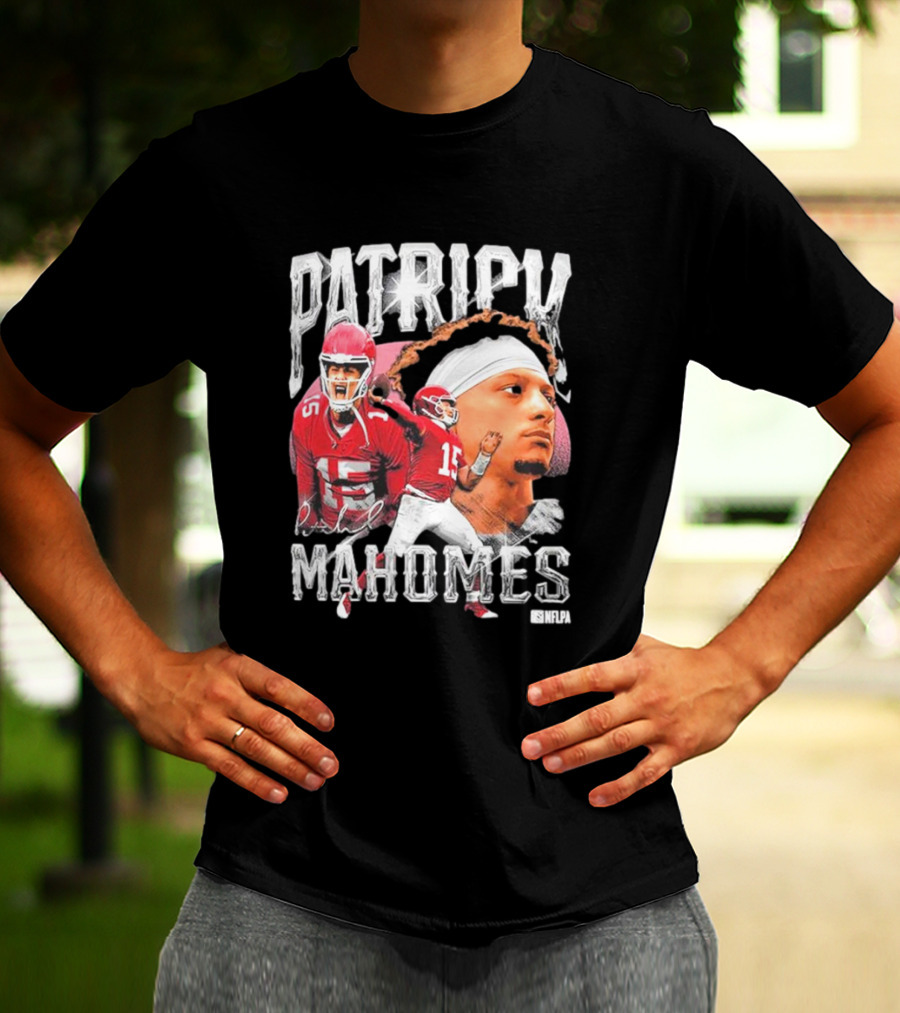 Patrick Mahomes NFLPA Athlete Portrait And Action Montage T-Shirt