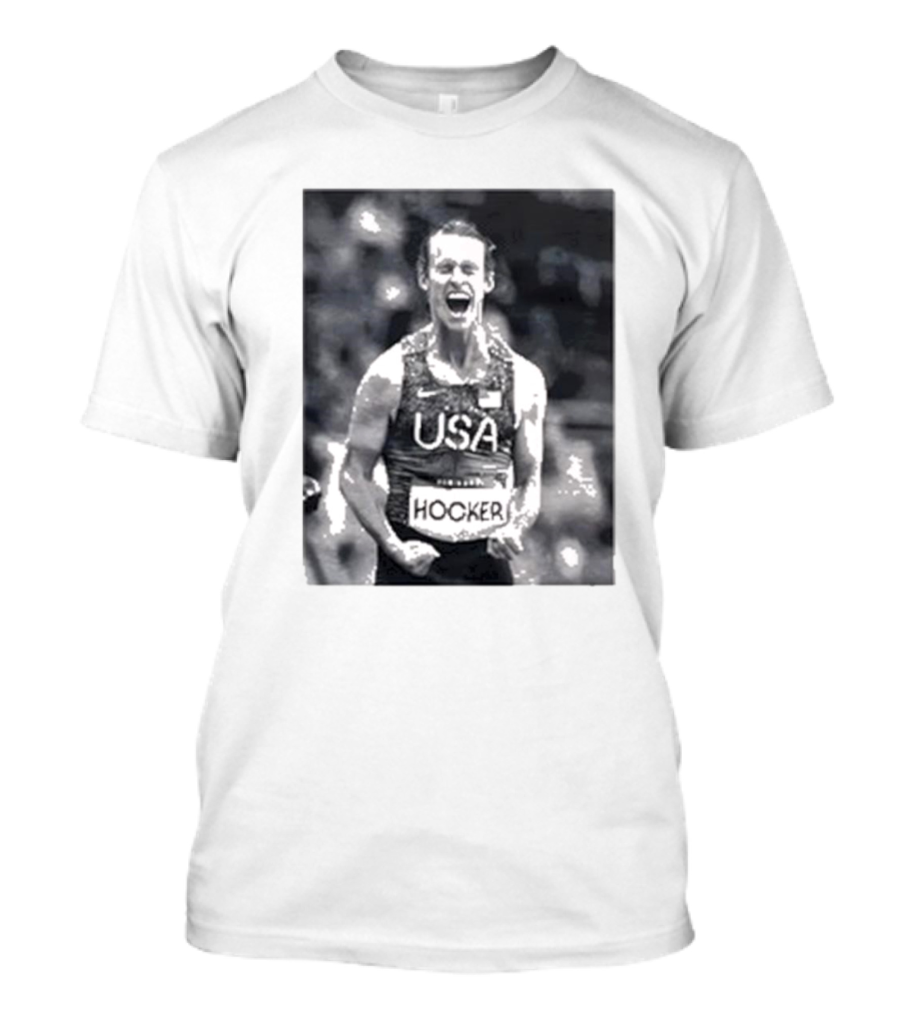 USA Cole Hocker Olympic Photo Signature T-Shirt