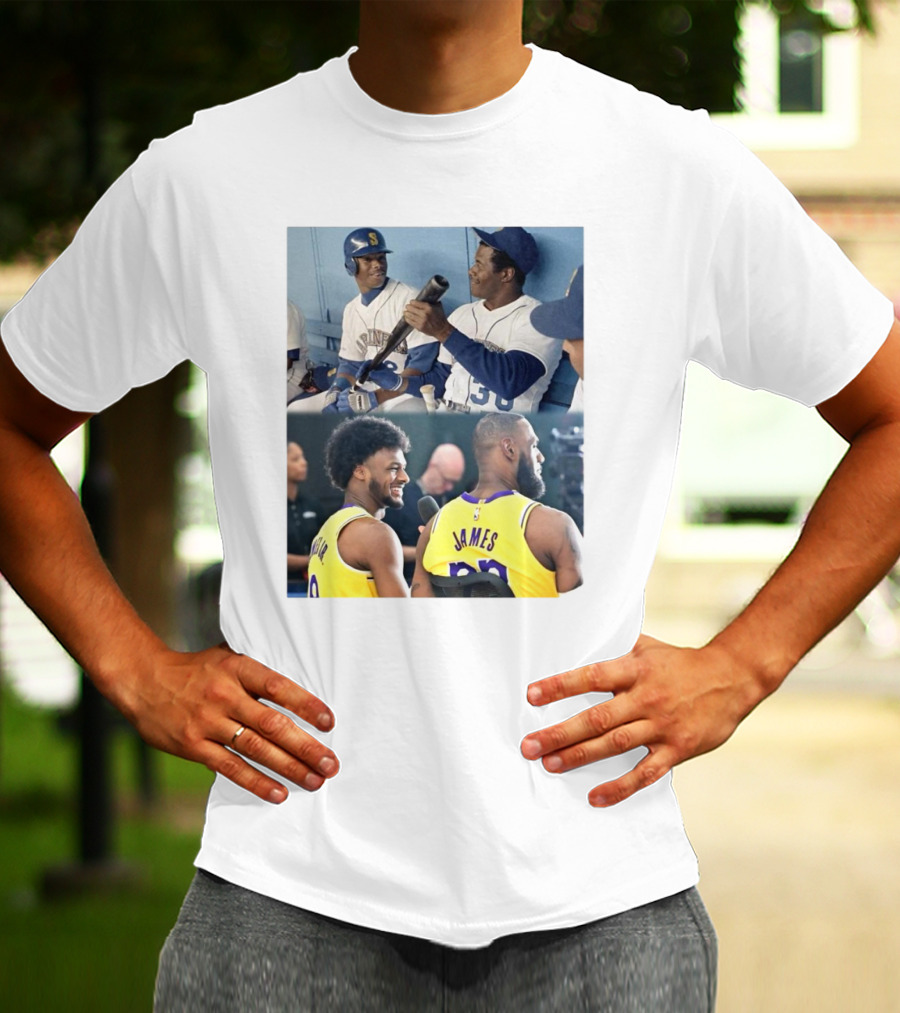Ken Griffey Jr And Ken Griffey Sr Attend Lakers Game For LeBron And Bronny Historic Moment T-Shirt