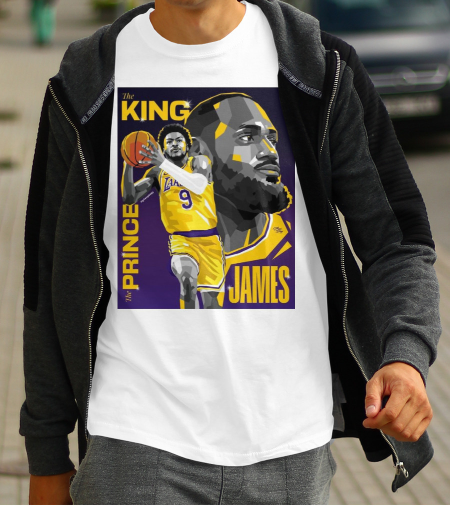 The King The Prince LeBron James Bronny James Lakers NBA T-Shirt