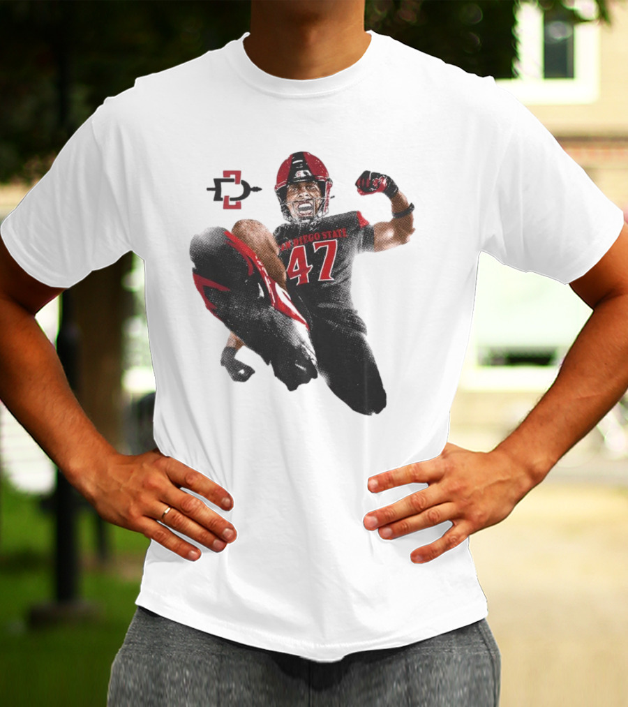 Trey White San Diego State Aztecs 47 Football Jump T-Shirt