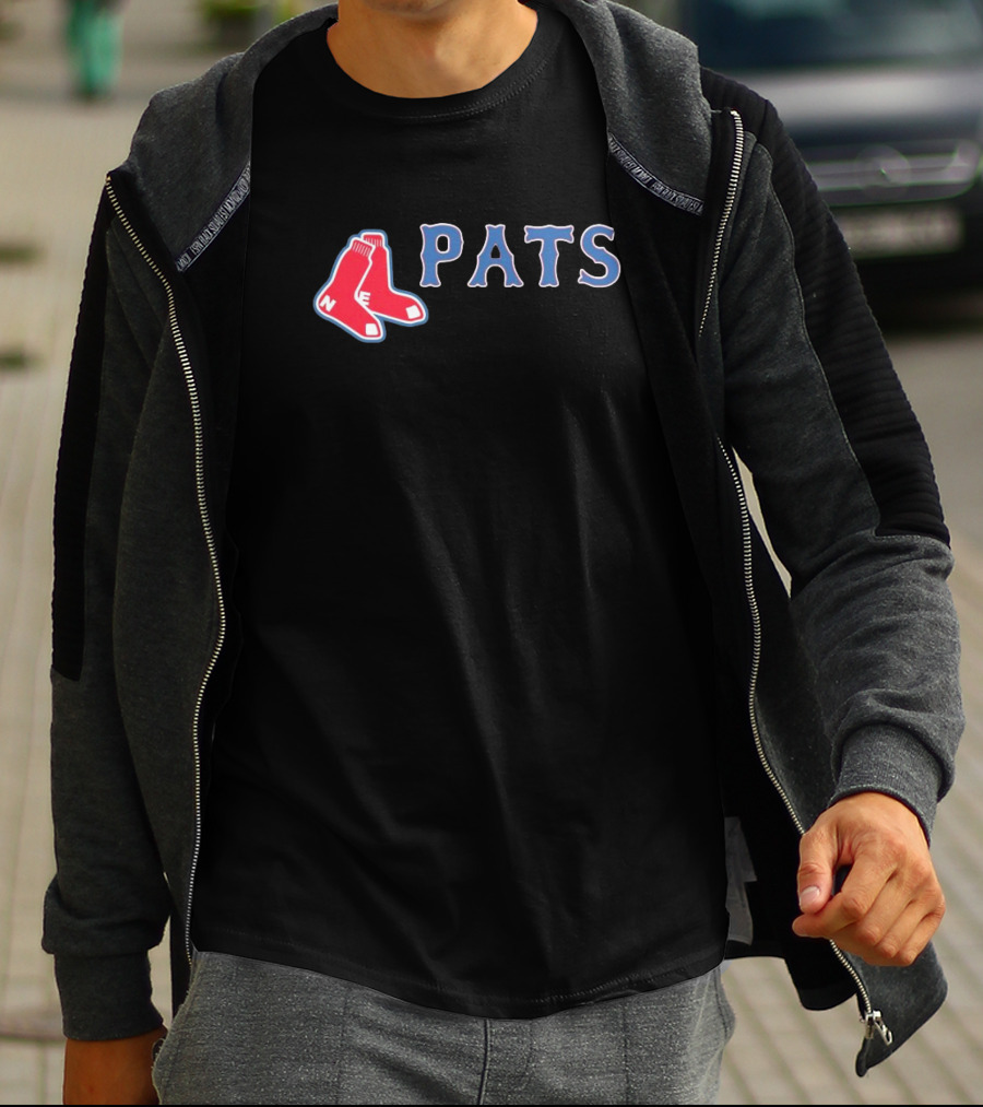 NFL MLB New England Patriots Boston Red Sox Pats Logo Mashup T-Shirt