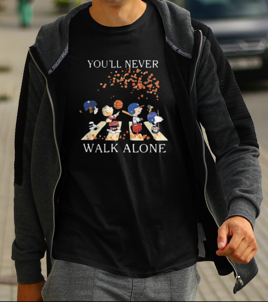 Peanuts Characters You'll Never Walk Alone Toronto Sports Team T-Shirt