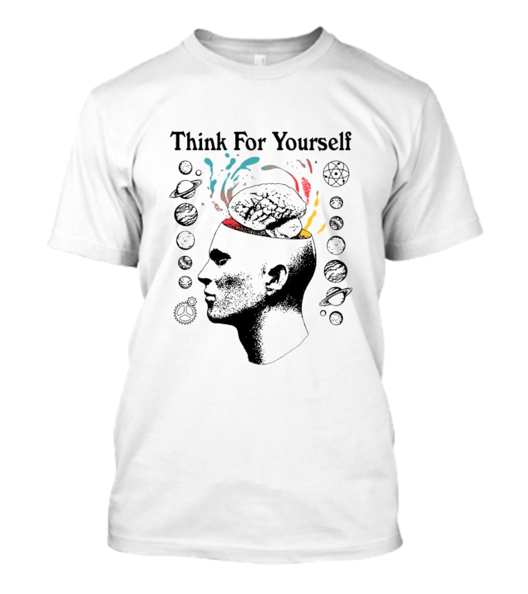 Joe Bartolozzi Think For Yourself Brain Out Open Planets T-Shirt