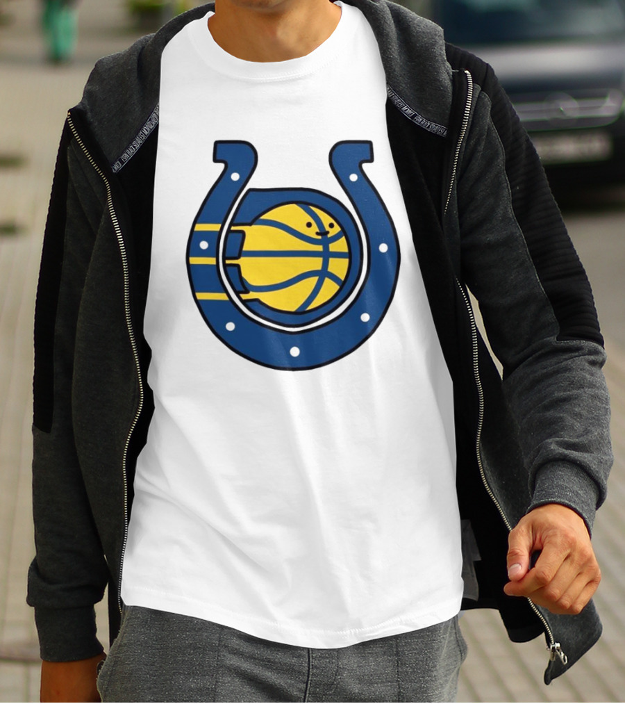 NFL X NBA Indianapolis Colts Pacers Logo Mashup Combine T-Shirt