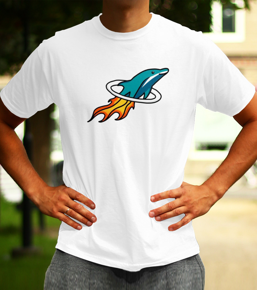 Dolphins X Rockets Crossover Logo Mashup T-Shirt