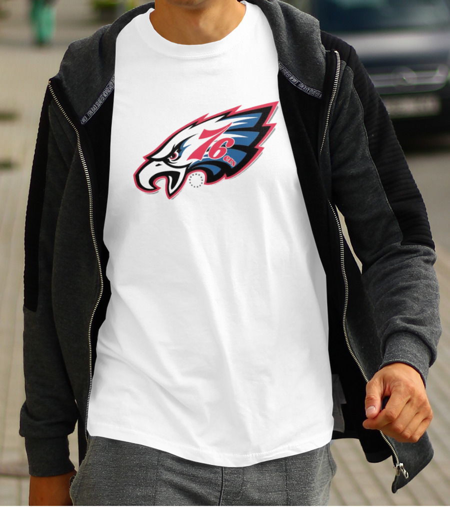 Philadelphia Eagles 76ers Logo Mashup NFL X NBA Collaboration T-Shirt