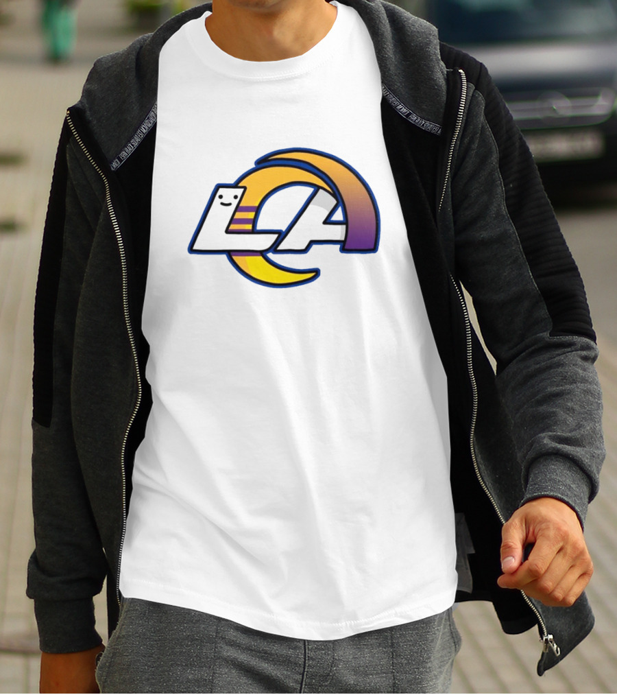 NFL NBA Los Angeles Rams Lakers Logo Mashup T-Shirt