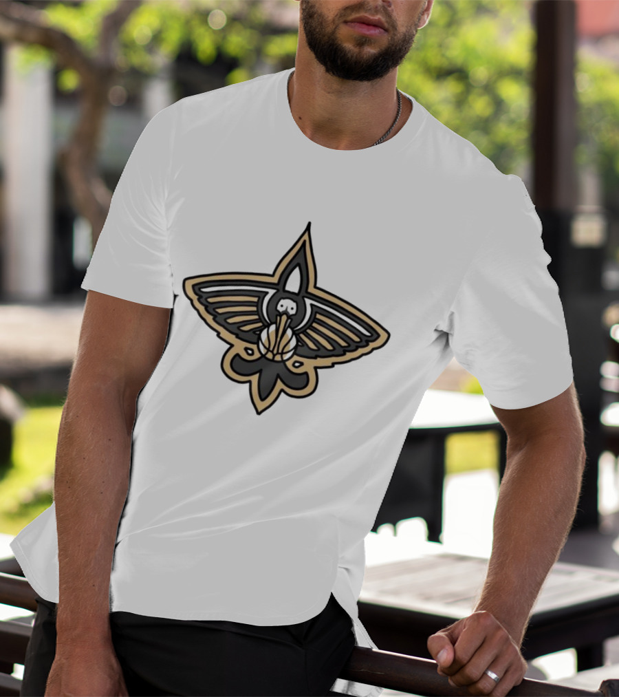 NFL X NBA Saints Pelican Logo Mashup Combine T-Shirt