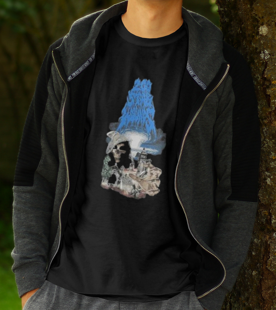 Down Right Merch 200 Stab Wounds Grim Reaper Skull Lighthouse Scene T-Shirt