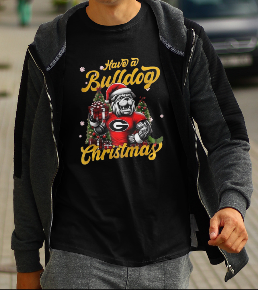 Have A Bulldog Christmas Georgia T-Shirt