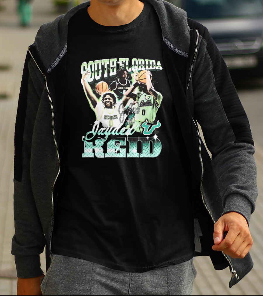 South Florida Jayden Reid #0 Bulls Basketball Signature T-Shirt