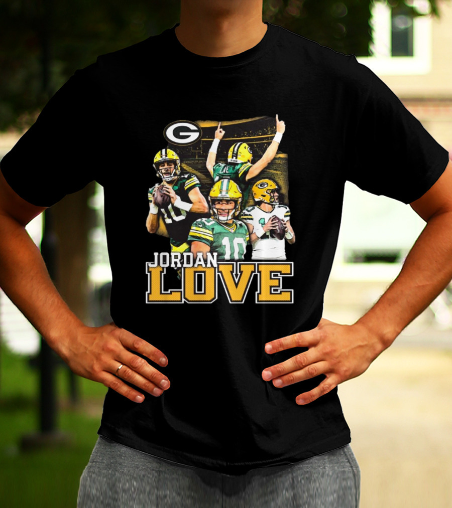 Jordan Love Green Bay Packers Player NFL Iconic Moments T-Shirt