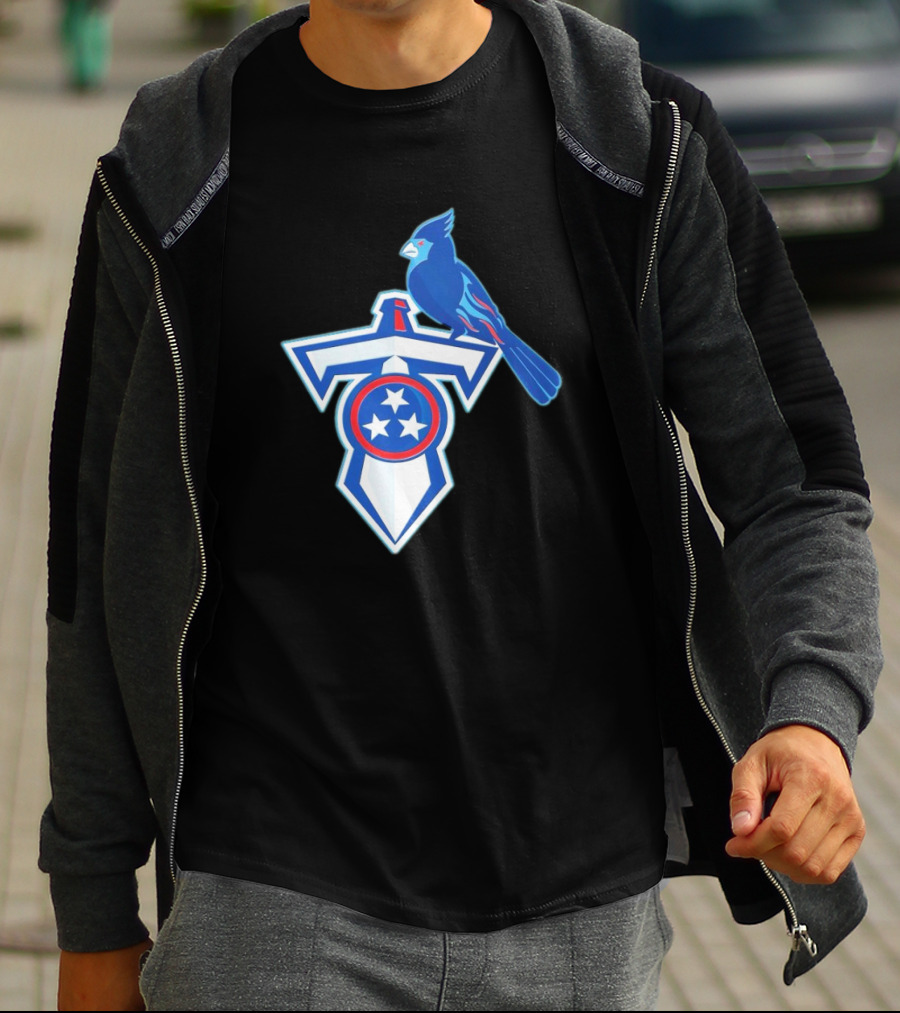NFL X MLB Tennessee Titans St. Louis Cardinals Logo Mashup T-Shirt