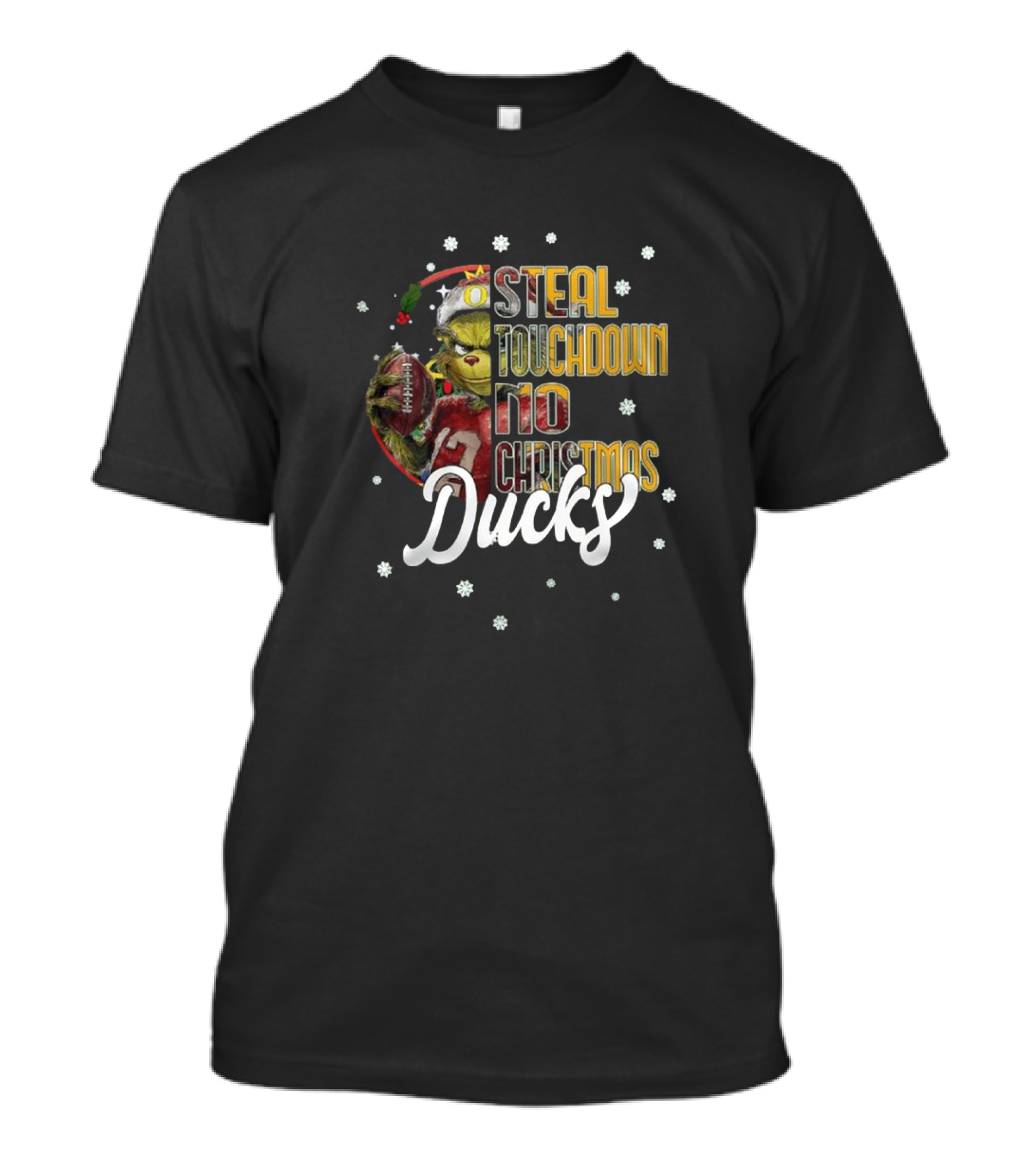 Oregon Ducks Grinch Steal Touchdown No Christmas T-Shirt