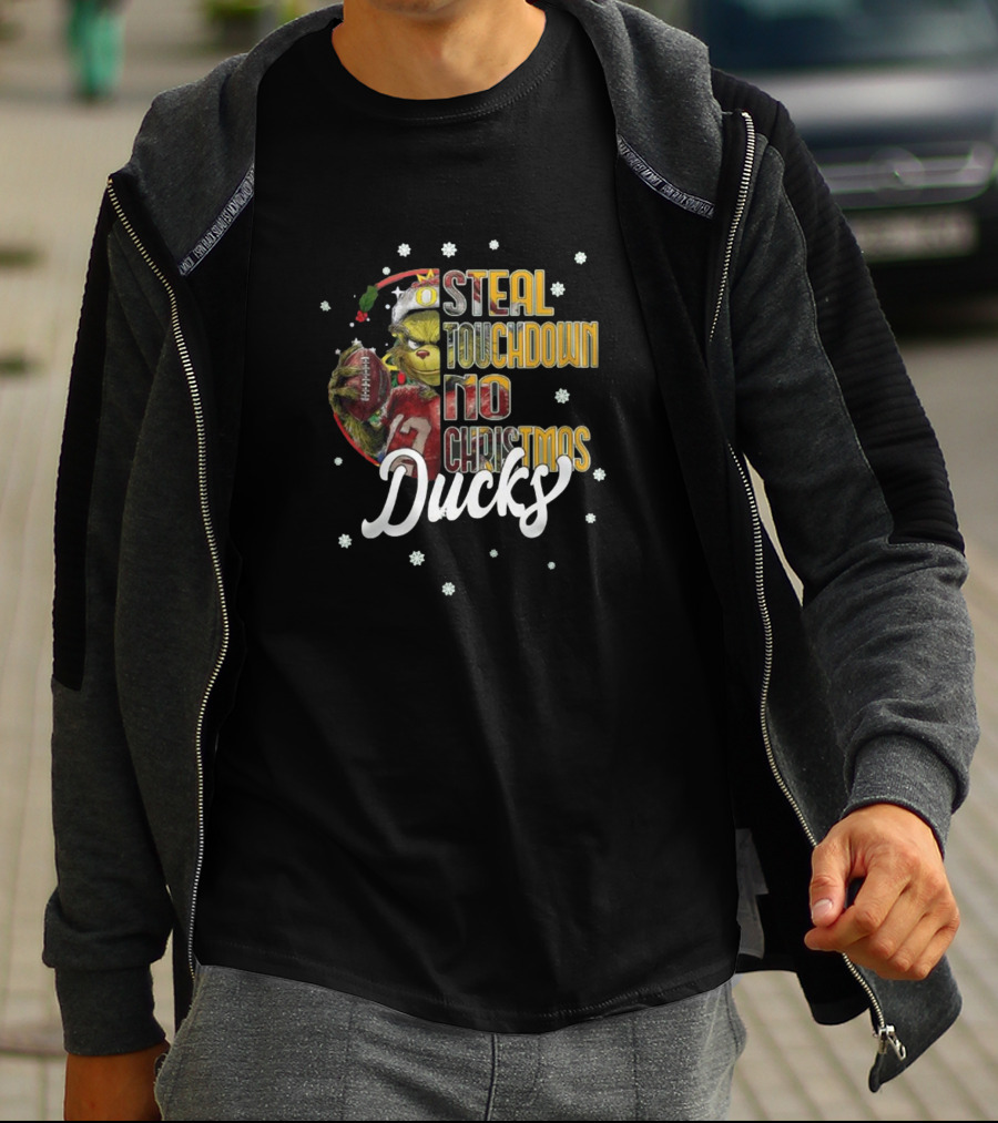 Oregon Ducks Grinch Steal Touchdown No Christmas T-Shirt