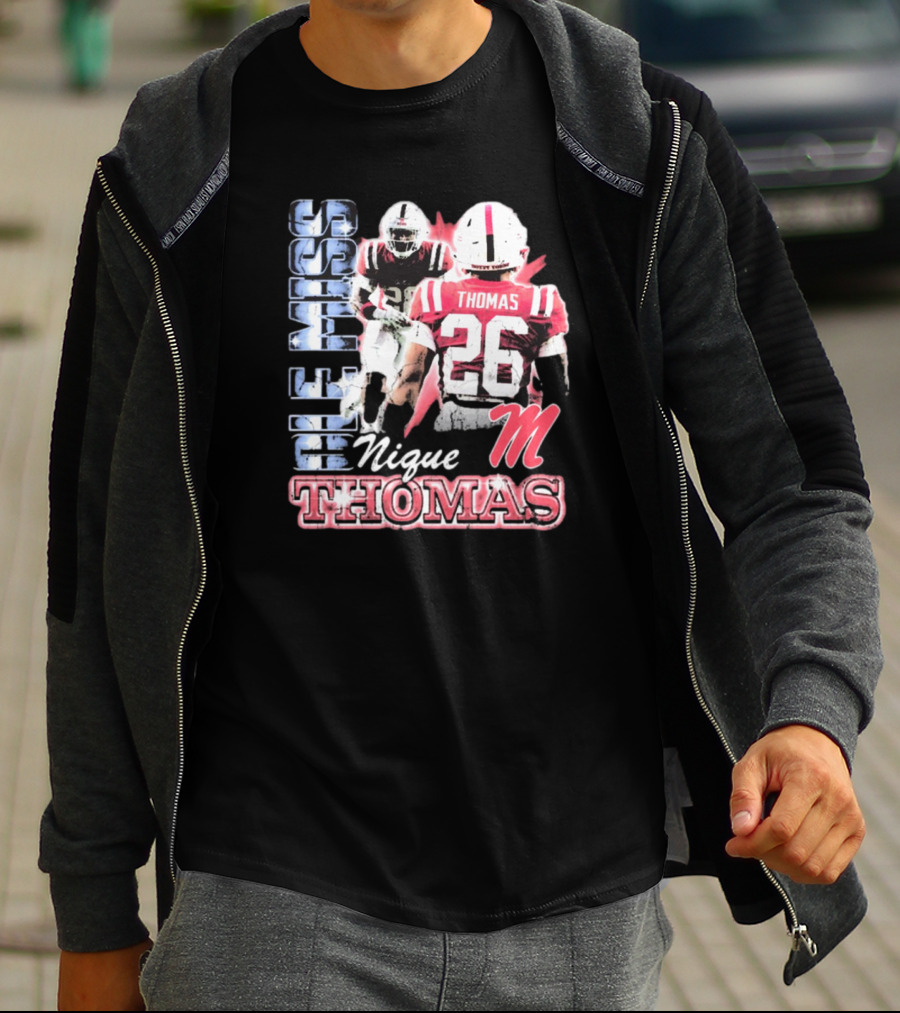 Ole Miss Rebels Domonique Nique Thomas 26 Football 90s T-Shirt