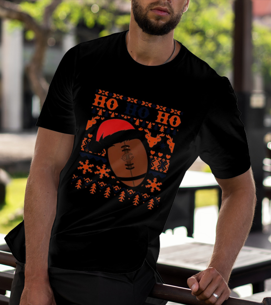 NFL Chicago Bears Santa Ho Ho Ho Christmas Football T-Shirt