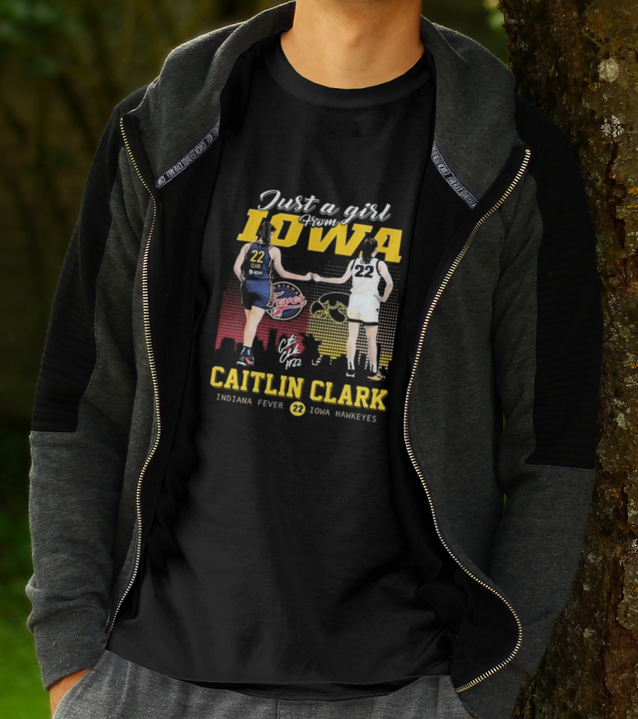 Just A Girl From Iowa Caitlin Clark Indiana Fever Iowa Hawkeyes Signature T-Shirt