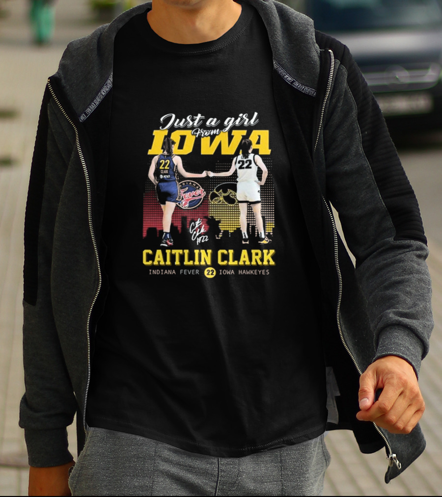 Just A Girl From Iowa Caitlin Clark Indiana Fever Iowa Hawkeyes Signature T-Shirt