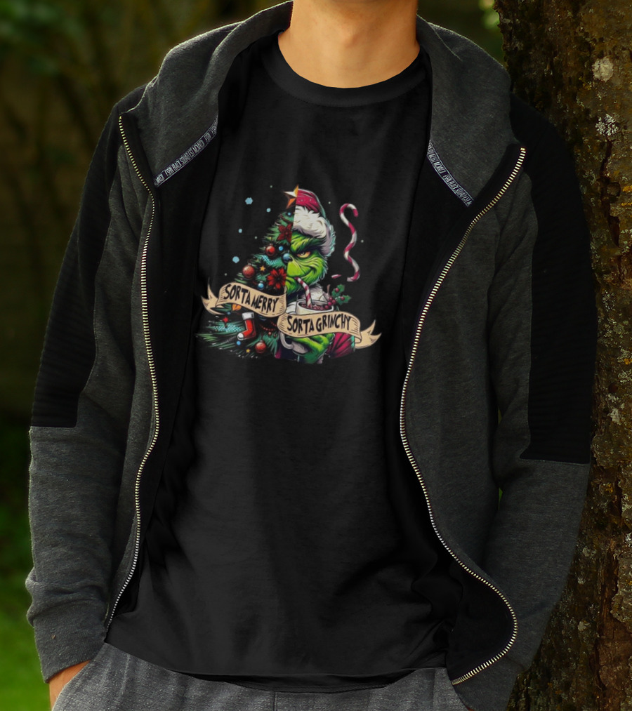 Sorta Merry Sorta Grinchy Grinch Christmas T-Shirt