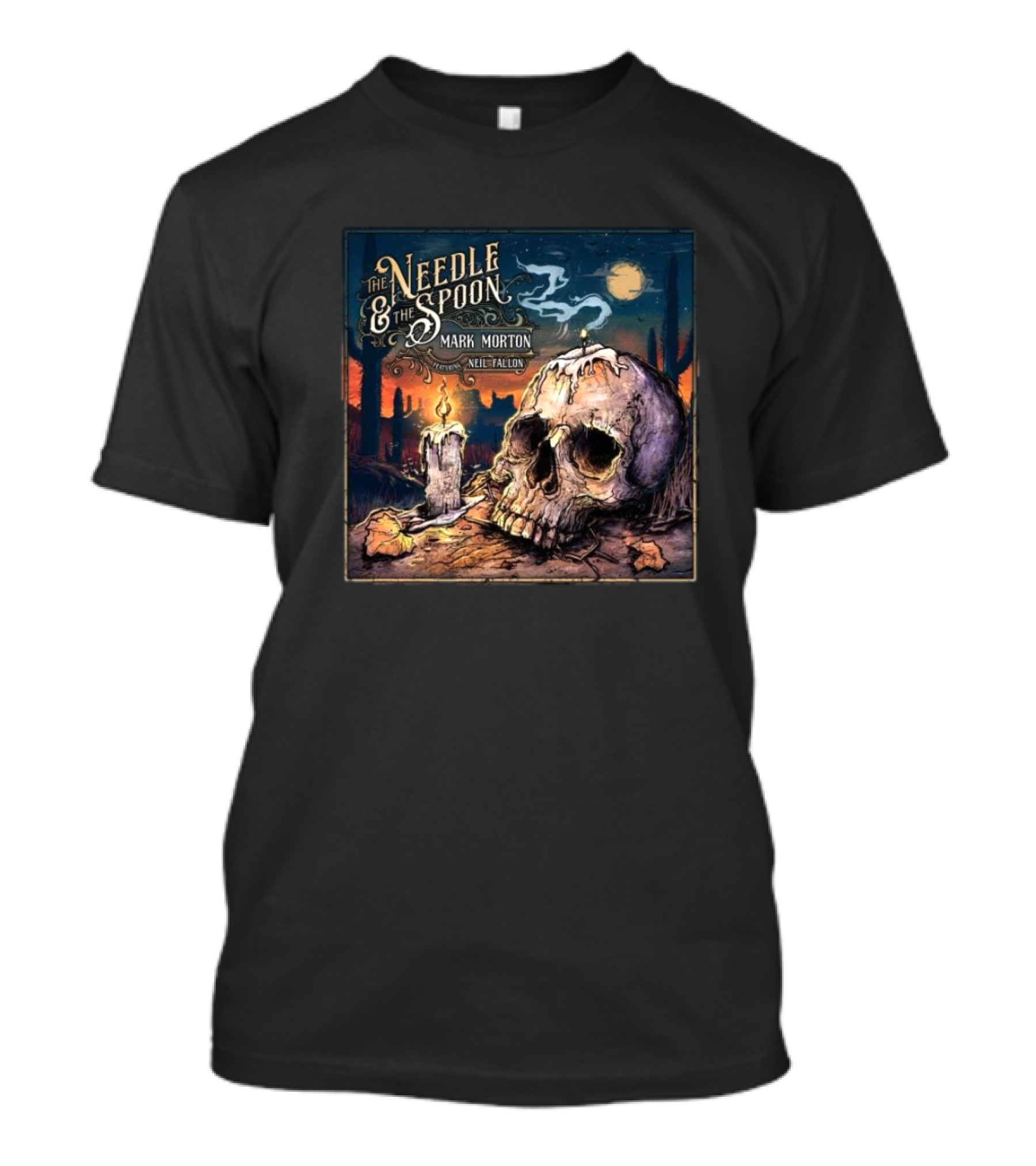 The Needle And The Spoon Featuring Mark Morton Neil Fallon Skull Candle Desert Moon T-Shirt