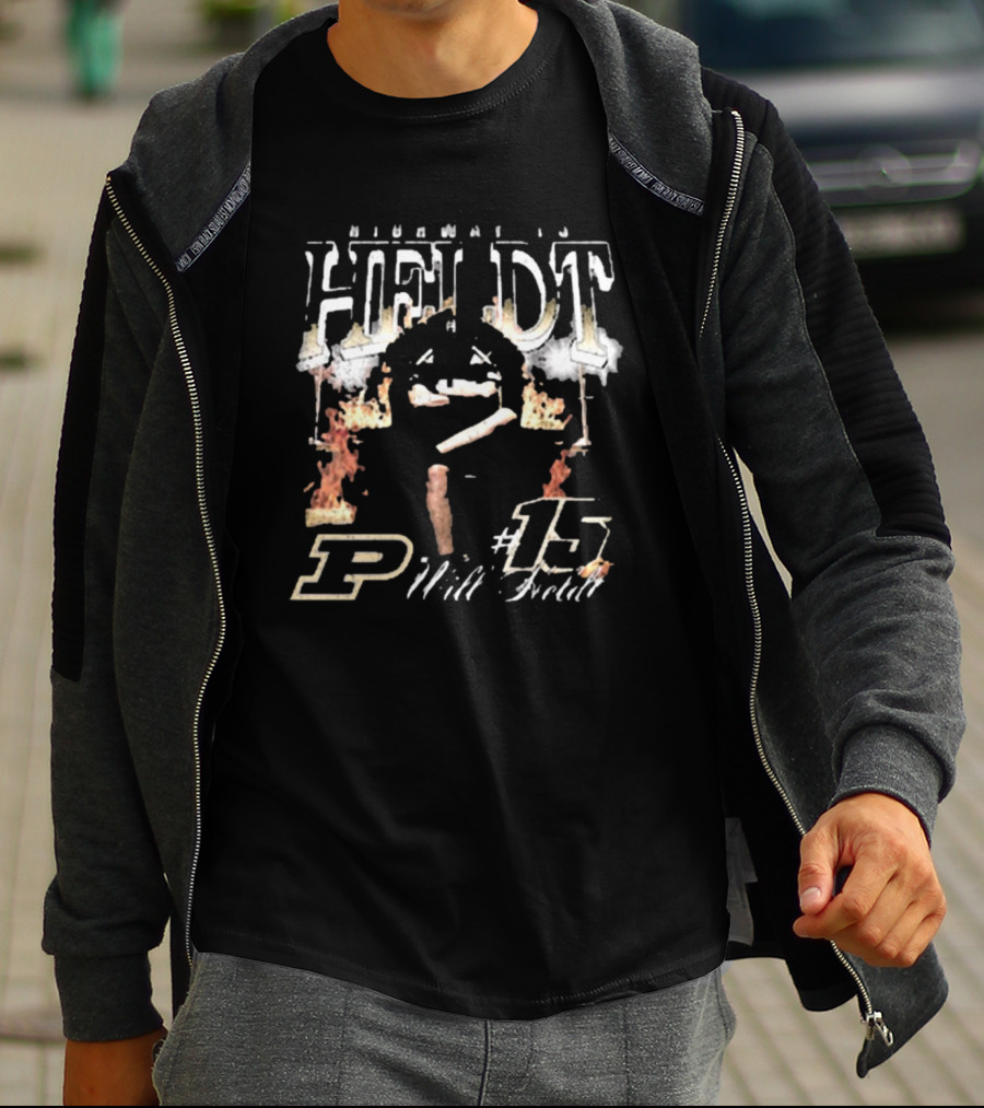 Highway To Heldt #15 Will Heldt Purdue Boilermakers T-Shirt