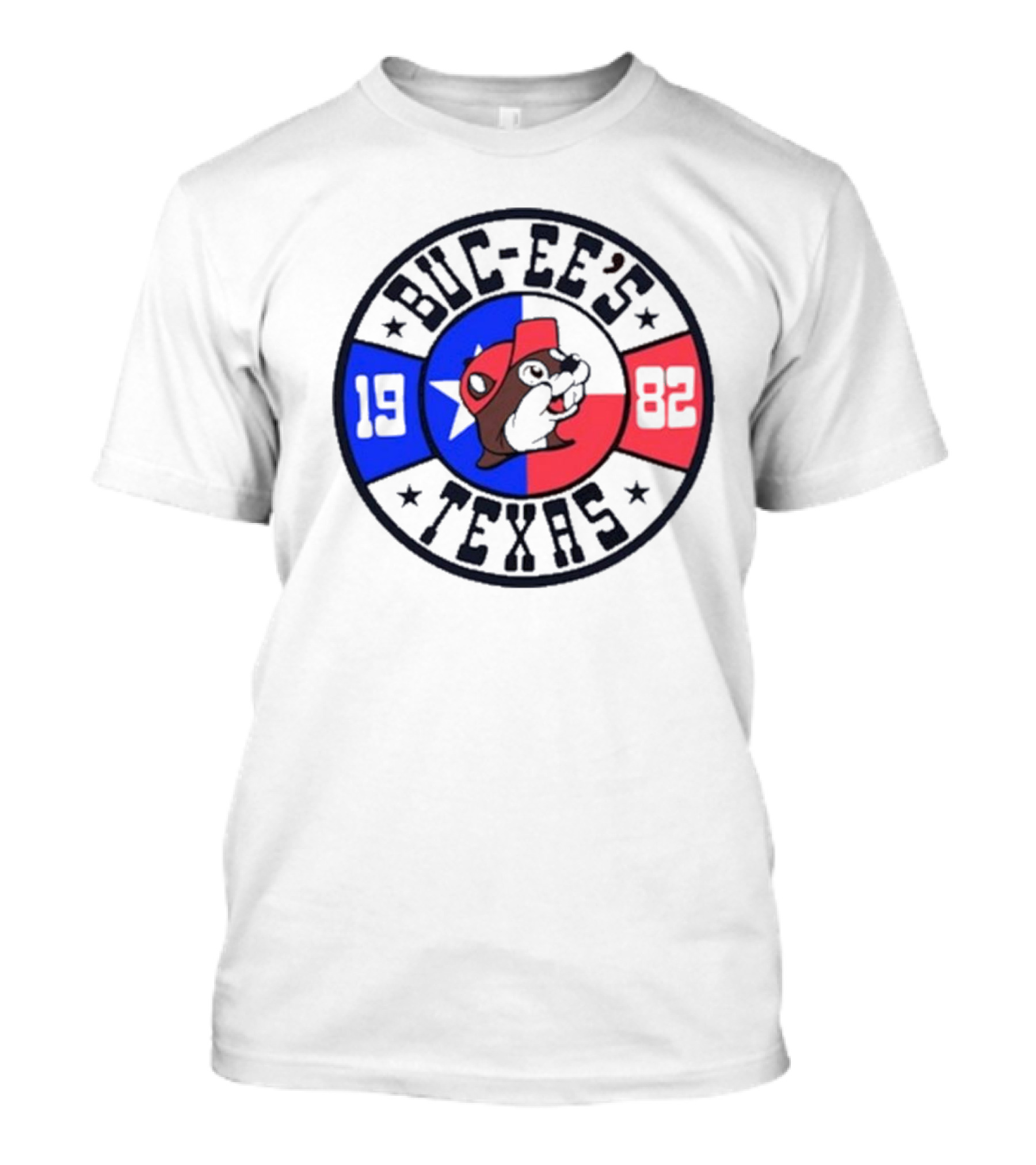 Buc-Ee's Texas 1982 Logo With Beaver Mascot And Lone Star Flag T-Shirt