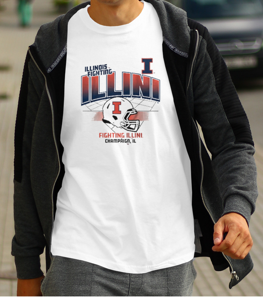 Illinois Fighting Illini Football Helmet Champaign IL T-Shirt