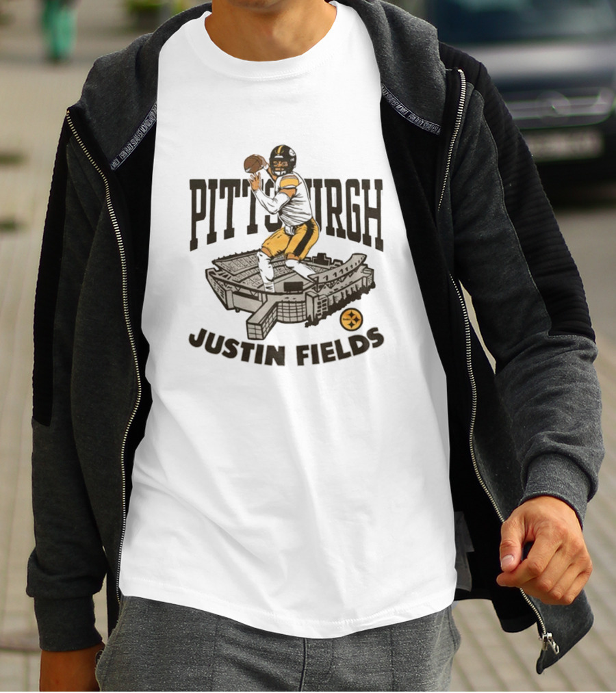 Pittsburgh Justin Fields Steelers NFL Acrisure Stadium T-Shirt