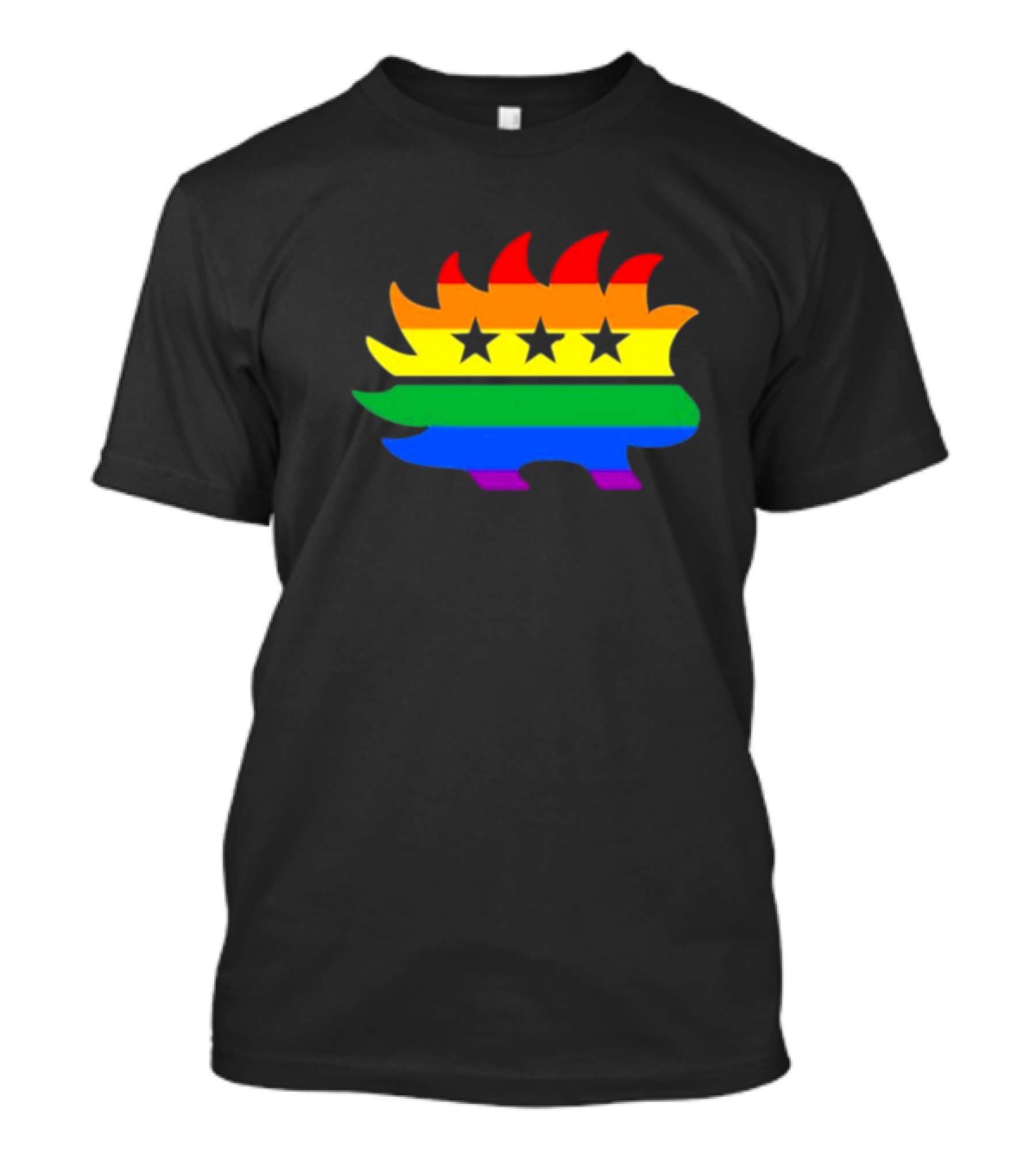 Dr. Simon Goddek Libertarian Porcupine Rainbow Flag Stars T-Shirt