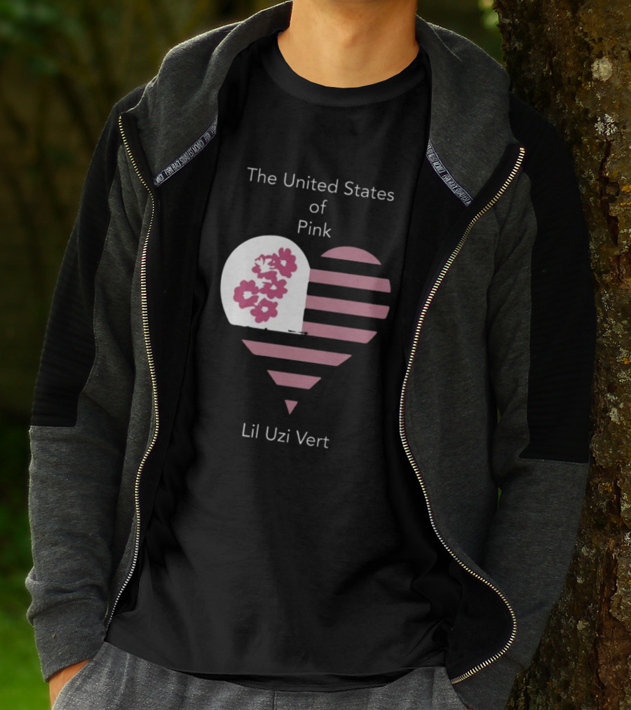 Lil Uzi Vert Heart Pink Stripes Flowers United States Of Pink T-Shirt
