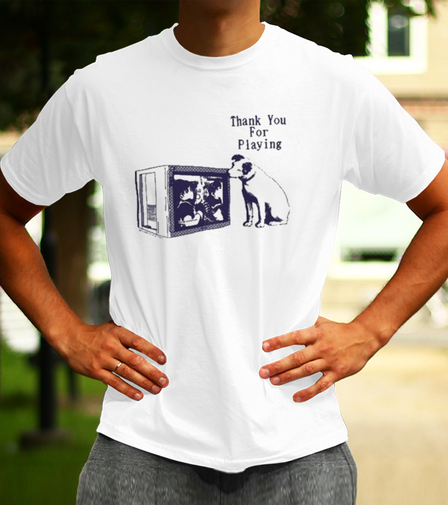 Thank You For Playing Dog Watching TV Nostalgia T-Shirt
