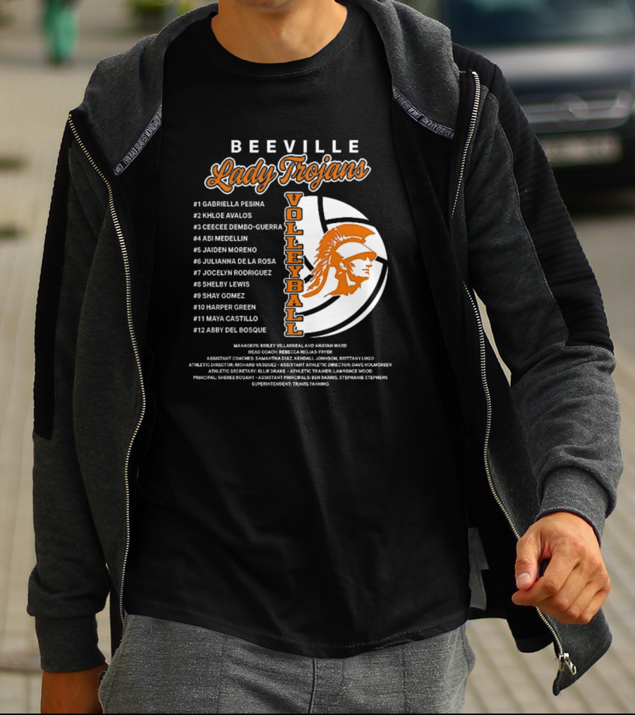 Beeville Lady Trojans Volleyball Team Roster And Iconic Trojan T-Shirt
