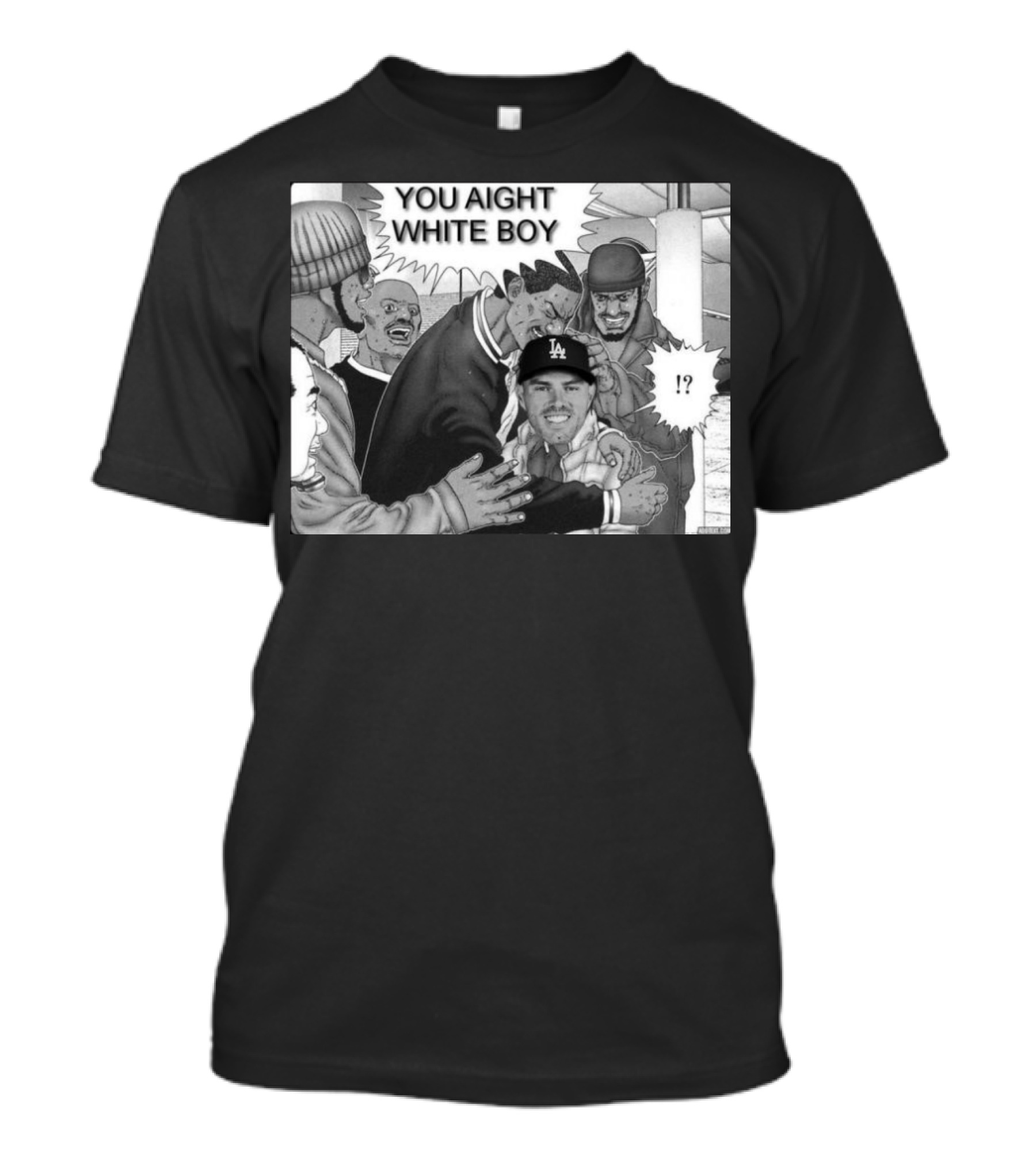 Freddie Freeman LA Dodgers You Aight White Boy Manga T-Shirt