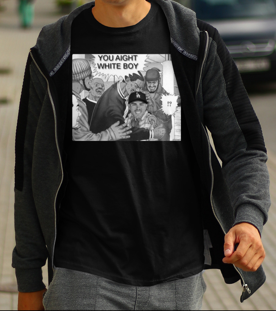 Freddie Freeman LA Dodgers You Aight White Boy Manga T-Shirt