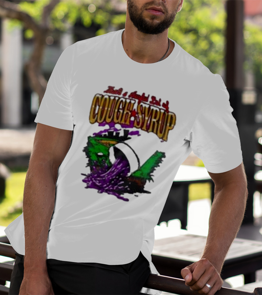 Baseball That’s A Awful Lot Of Cough Syrup Cityscape And Pouring Purple Liquid T-Shirt