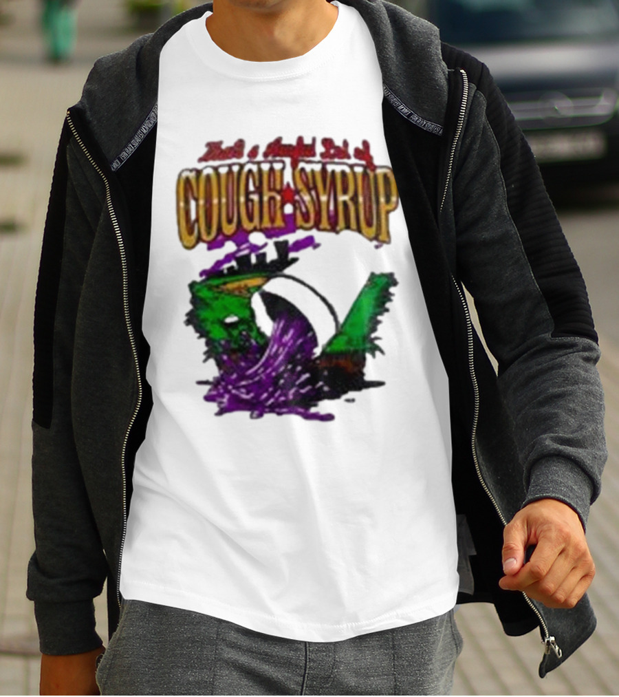 Baseball That’s A Awful Lot Of Cough Syrup Cityscape And Pouring Purple Liquid T-Shirt