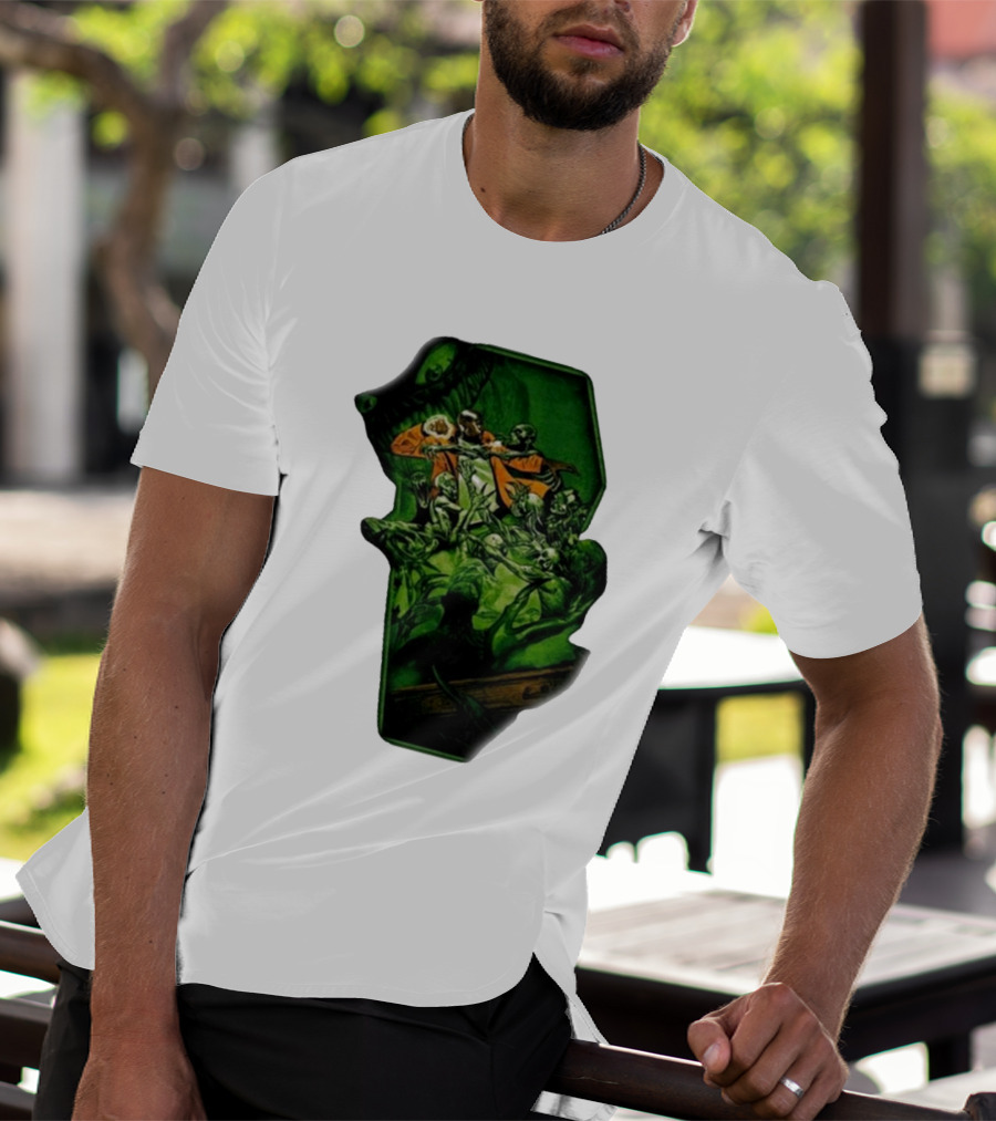 You Only Die 1nce SS Freddie Gibbs Zombie Battle Green Scene T-Shirt